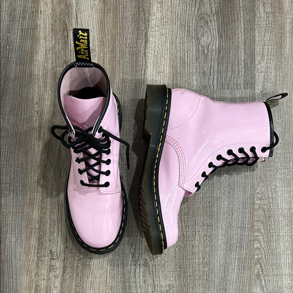Dr. Martens Pink Leather Women's Boots